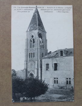 Ansichtskarte AK Barcy 1915 Kirche zerstört Weltkrieg Ortsansicht Frankreich France 77 Seine et Marne